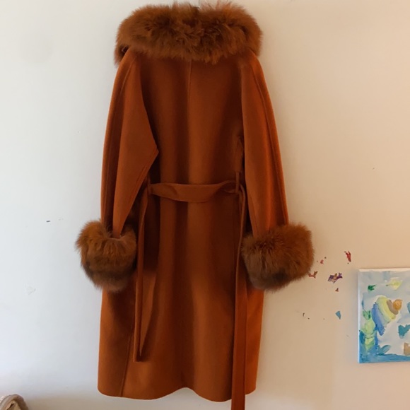 Pissenlit Wool+Cashmere, fox fur coat. S - Picture 8 of 15